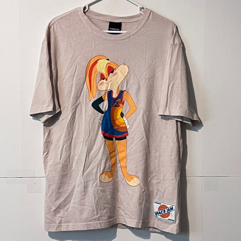 Dumbgood Mens T-Shirt Size M Beige Space Jam Lola Bunny Graphic Print